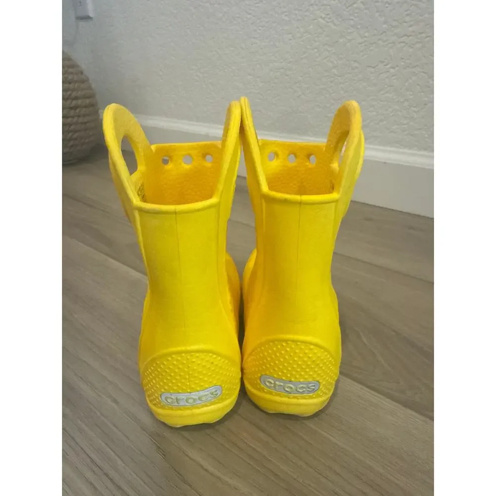 Crocs Handle It Rain Boots Toddler Kids C7 Yellow Waterproof Rain Boots